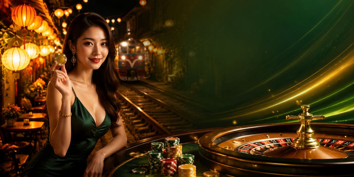 Sòng bạc trực tuyến tại Hà Nội với bàn roulette và đèn lồng truyền thống