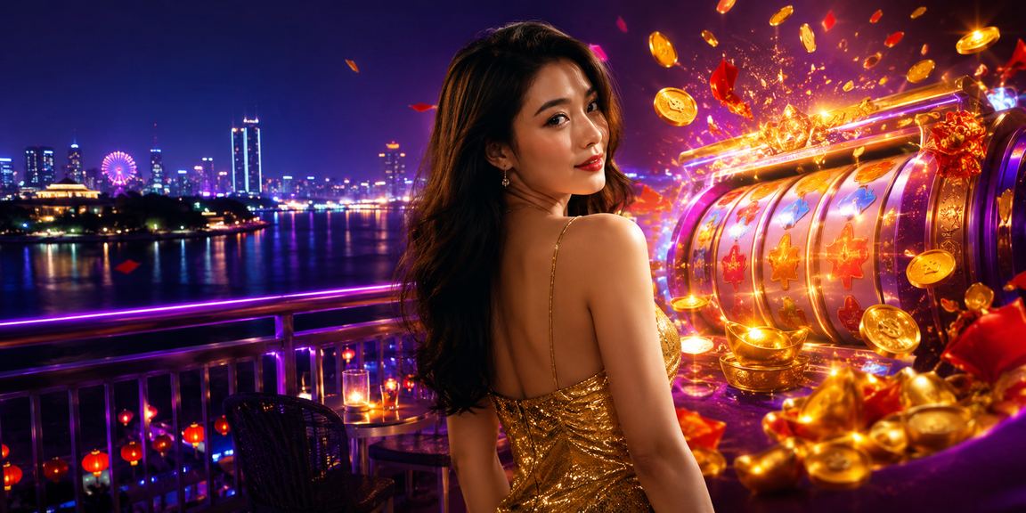 Người chơi slot game tại Hà Nội trên bờ hồ vào buổi tối với ánh đèn lung linh