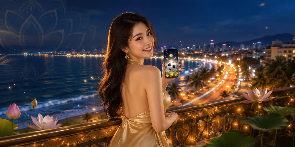 Người chơi xem kèo bóng đá trực tuyến tại bãi biển Mũi Né vào buổi tối